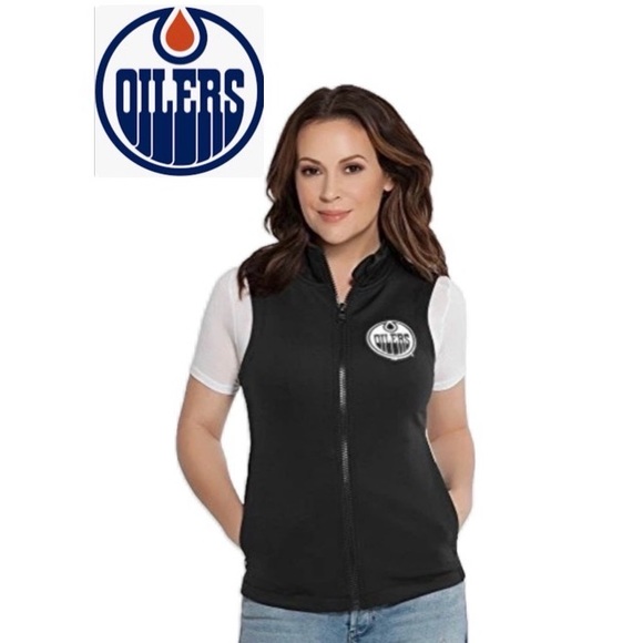 Touch by Alyssa Milano Jackets & Blazers - NWT [Touch by Alyssa Milano] Active Edmonton Oilers NHL Full-Zip Vest Womens L